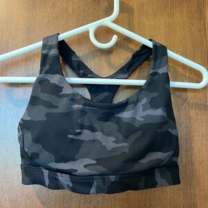 Athleta Ultimate sports bra. Black camo, size S.